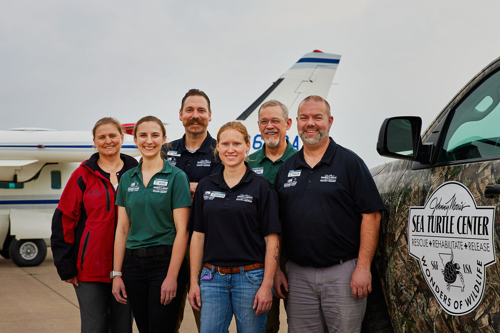 The WOW Life Sciences Team at the airport collecting the turtles.