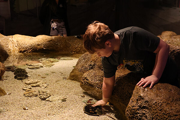 A guest experiences the Invert Touch exhibit.