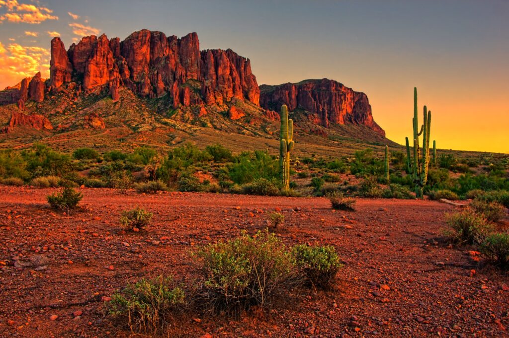 Desert sunset with mountain near Phoenix, Arizona, USA SONY DSC